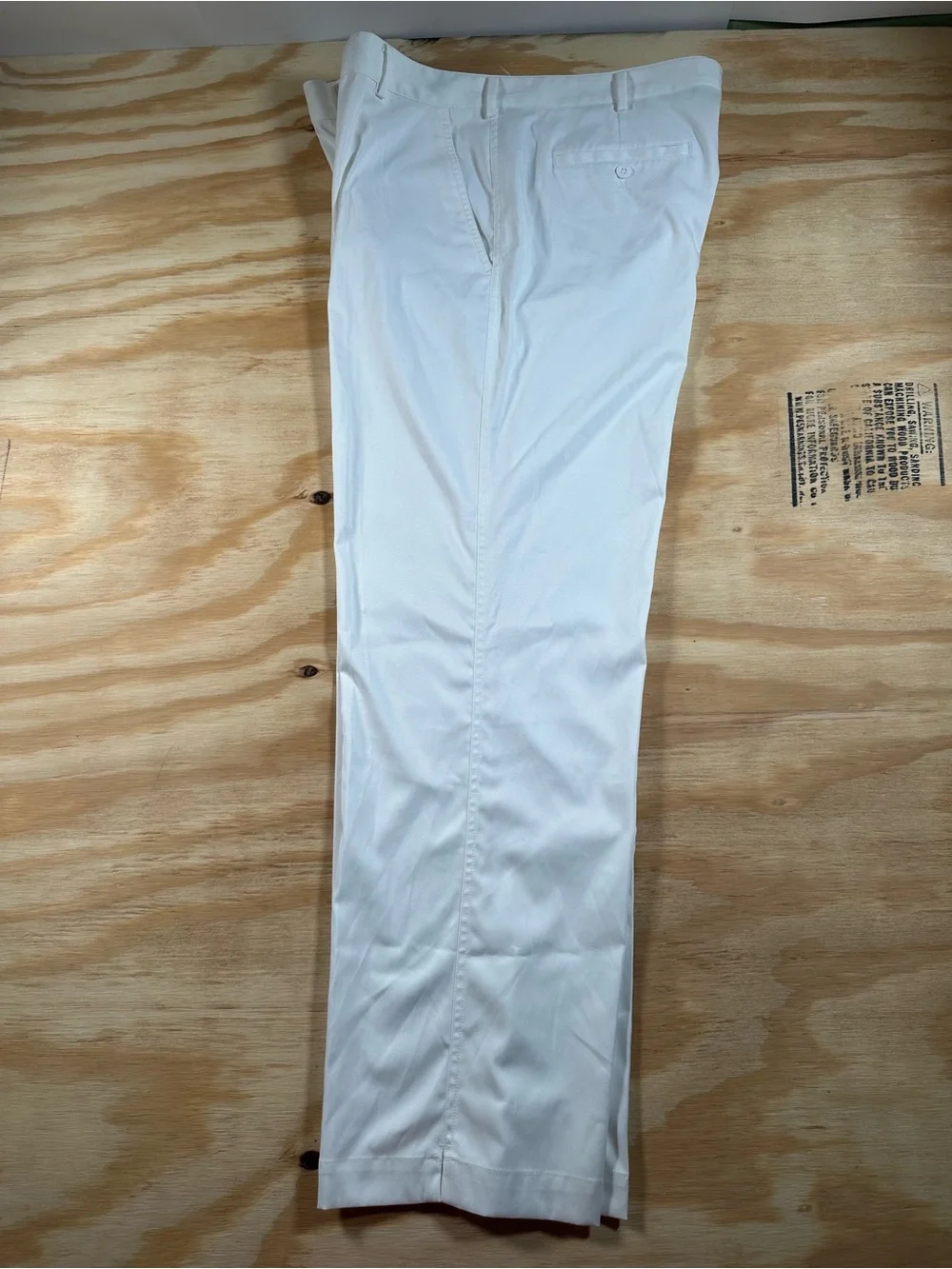 Nike Golf Dri-FIT Pants Mens 38x32 White Flat Front Stretch Athletic Chinos